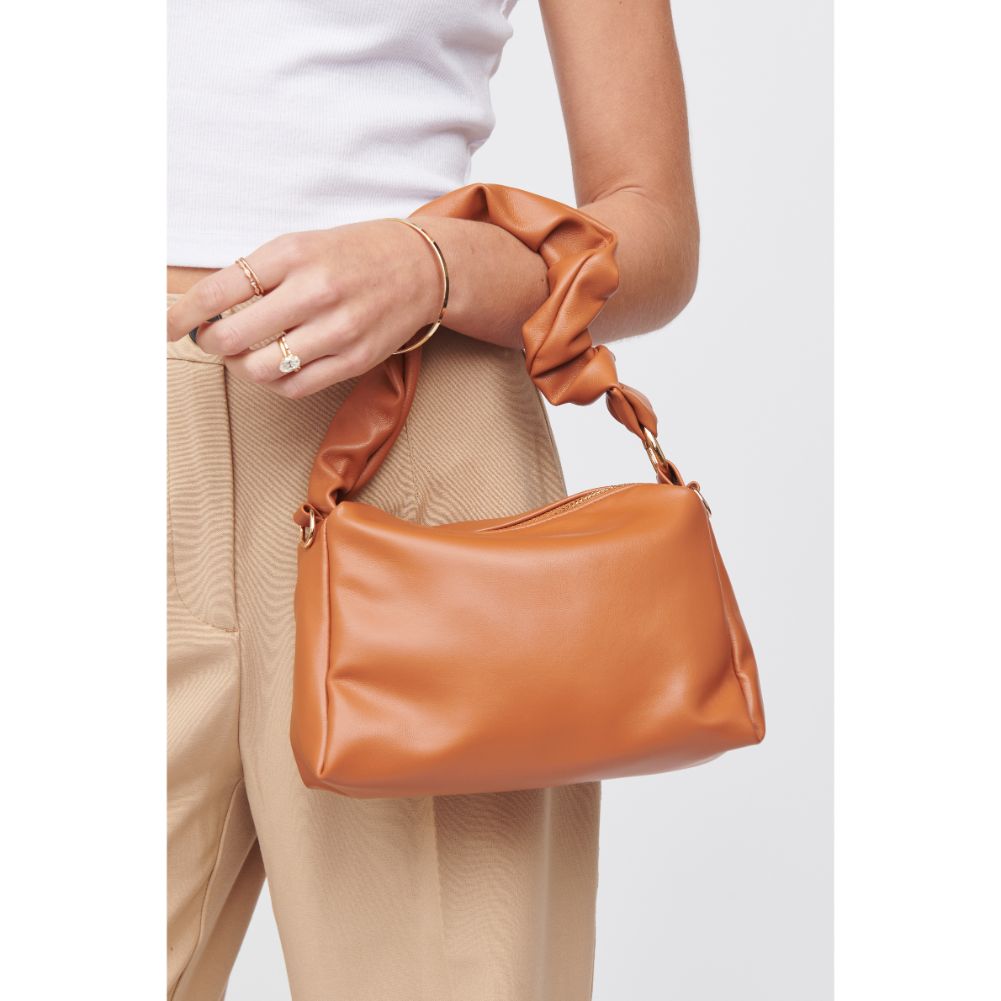 Woman wearing Tan Urban Expressions Nadine Crossbody 818209016162 View 1 | Tan
