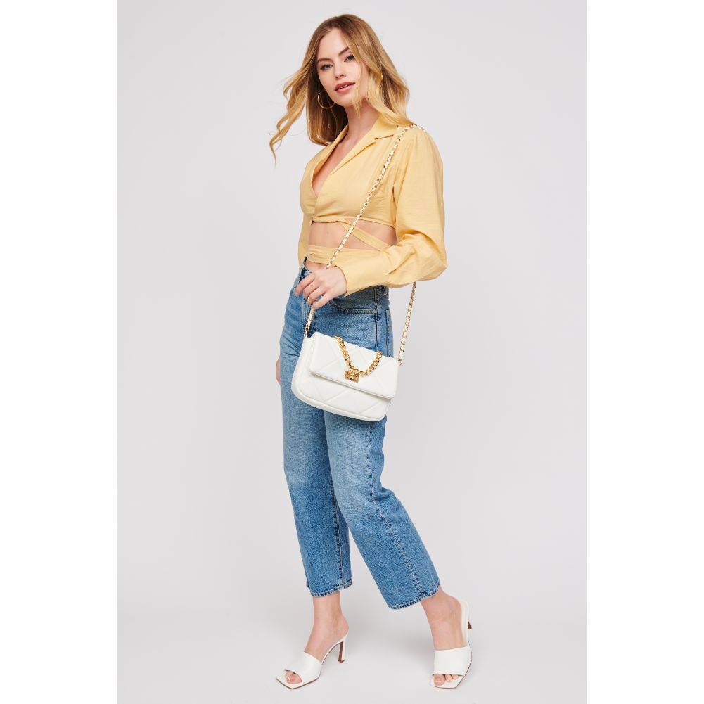 Woman wearing White Urban Expressions Emily Crossbody 840611178954 View 2 | White