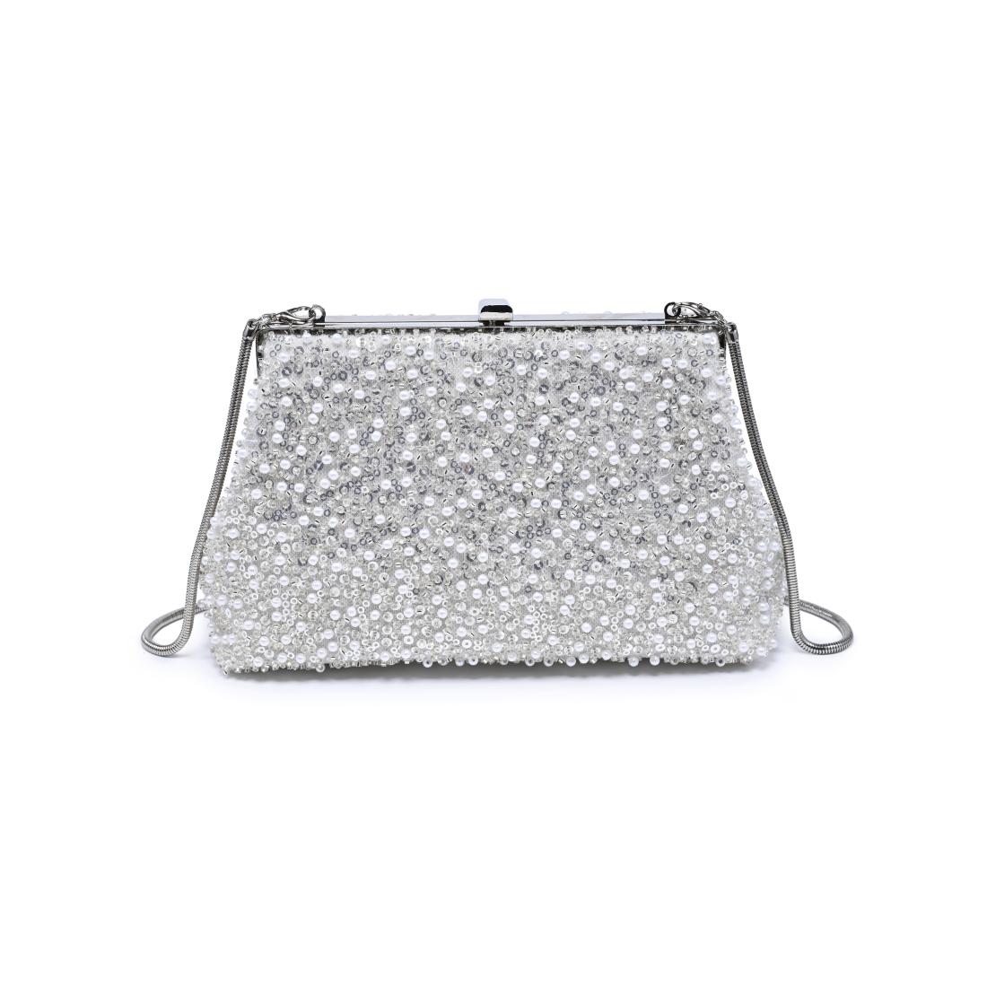 Woman wearing Ivory Urban Expressions Glitz Evening Bag 840504207921 View 5 | Ivory