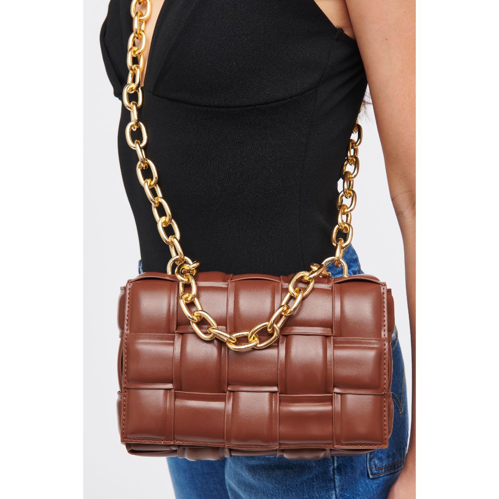 Woman wearing Chocolate Urban Expressions Ines Crossbody 840611185495 View 2 | Chocolate