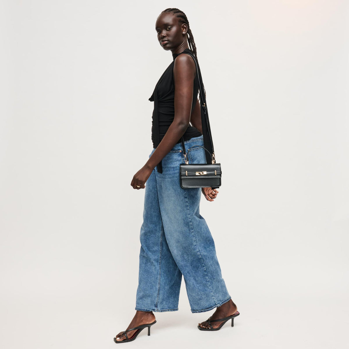 Woman wearing Black Urban Expressions Lily Crossbody 840504205781 View 2 | Black