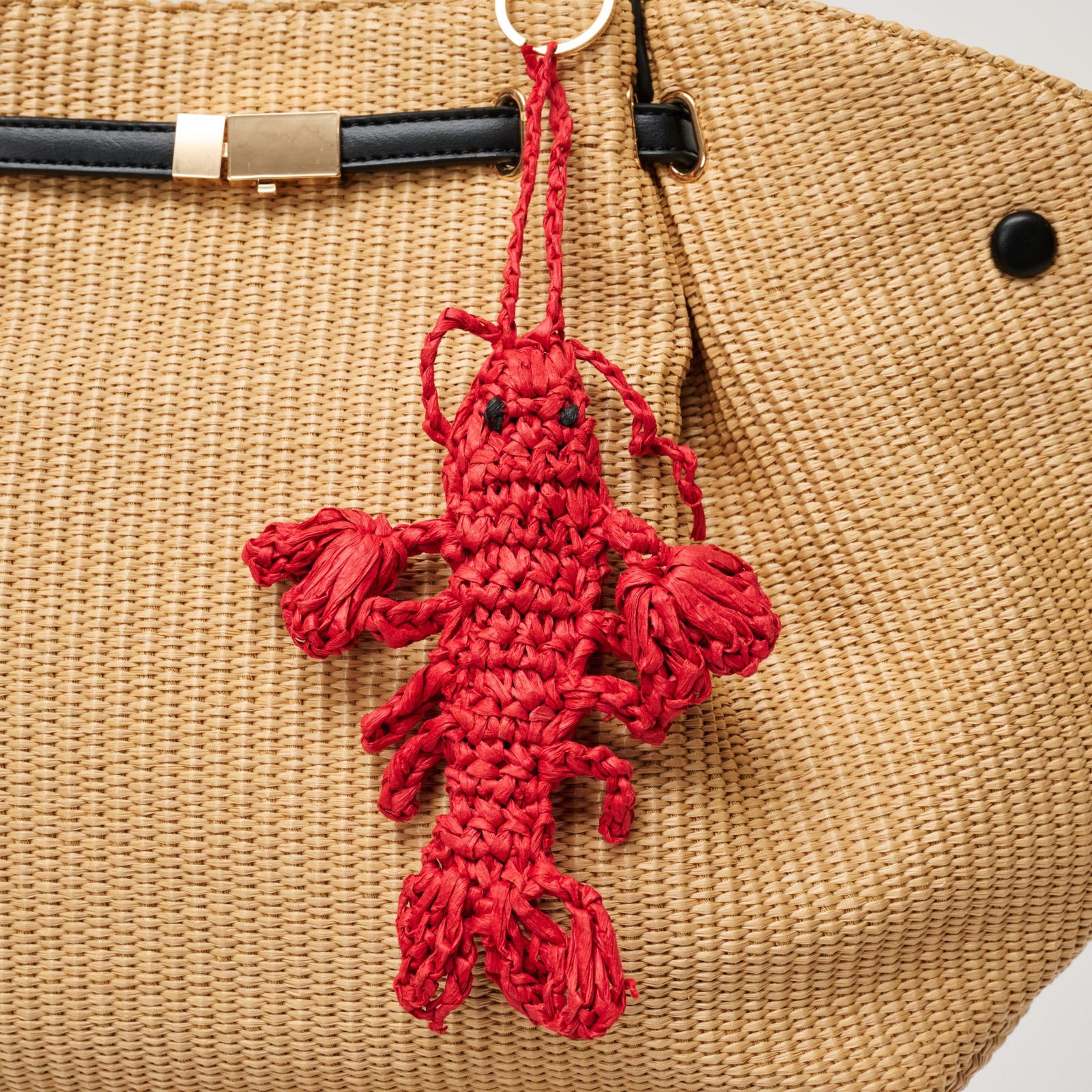 Woman wearing Red Urban Expressions Lobster Keychain Charm 840504209123 View 1 | Red
