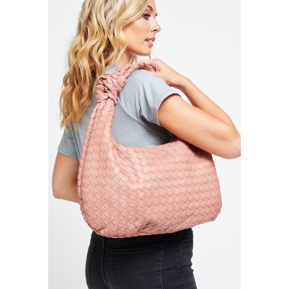 Woman wearing French Rose Urban Expressions Vanessa Hobo 840611179807 View 2 | French Rose