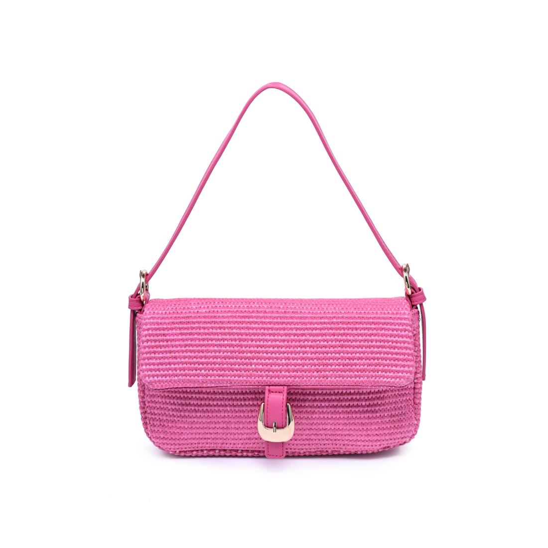 Urban Expressions Gloria - Straw Crossbody 840504205439 View 5 | Hot Pink