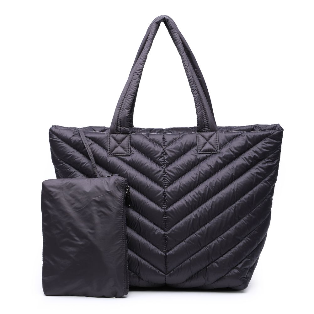 Woman wearing Grey Urban Expressions Kickoff Tote NA-840611162410 View 5 | Grey