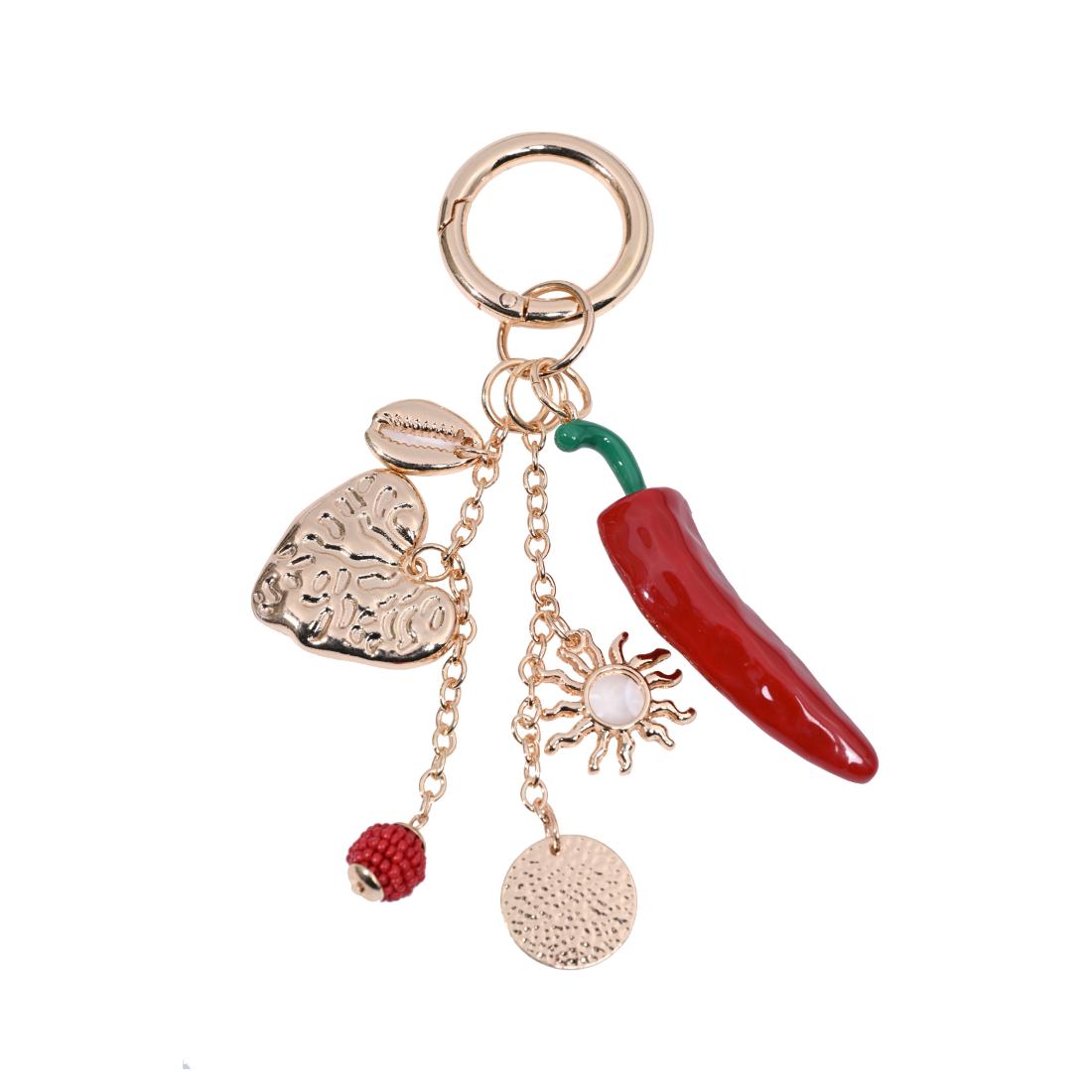 Urban Expressions Chili Keychain Charm 840504209161 View 5 | Gold Red