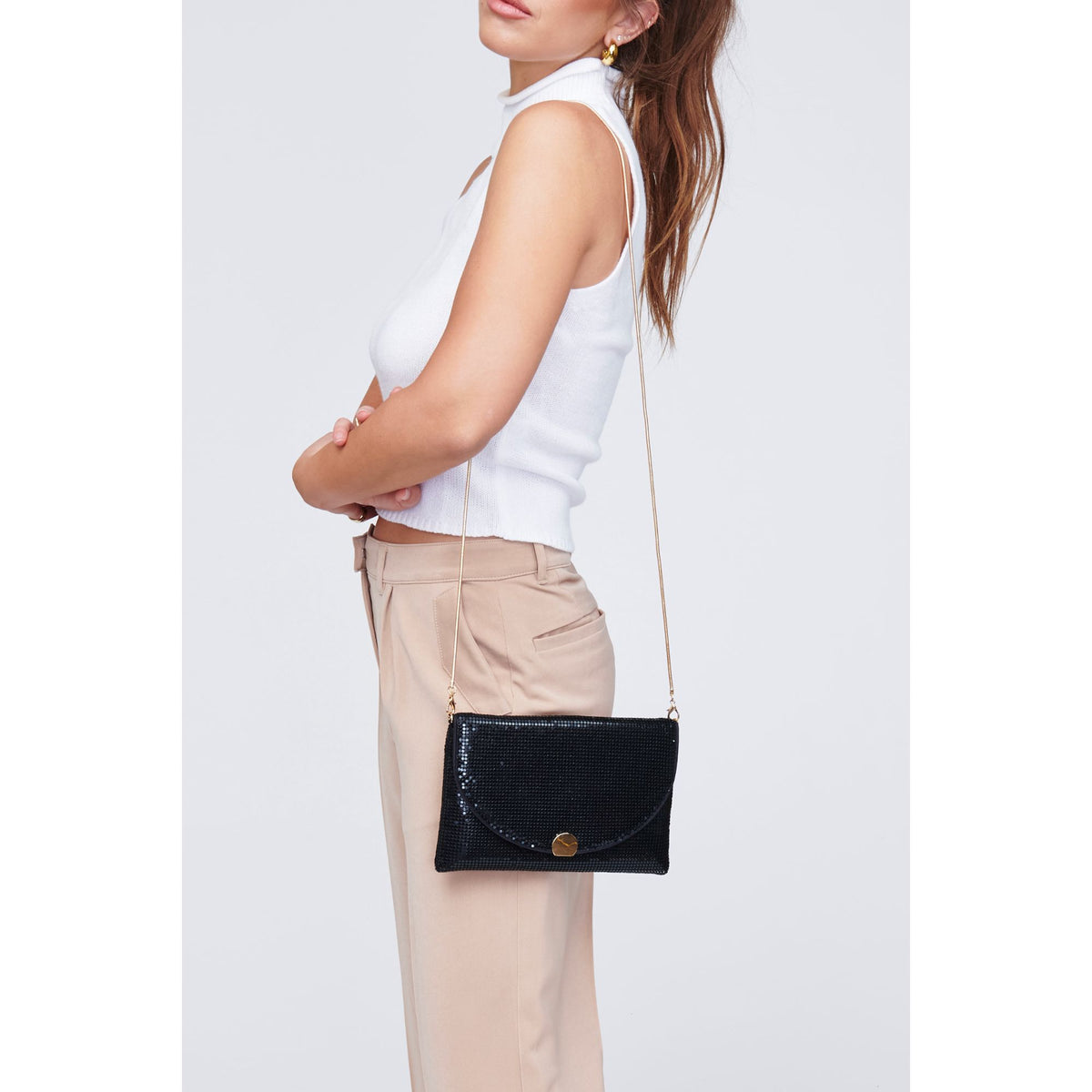 Woman wearing Black Urban Expressions Febe Evening Bag 818209011372 View 1 | Black