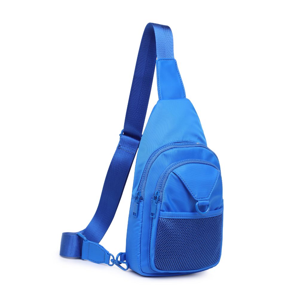 Woman wearing Blue Urban Expressions Walker - Nylon Sling Backpack 840611110954 View 6 | Blue