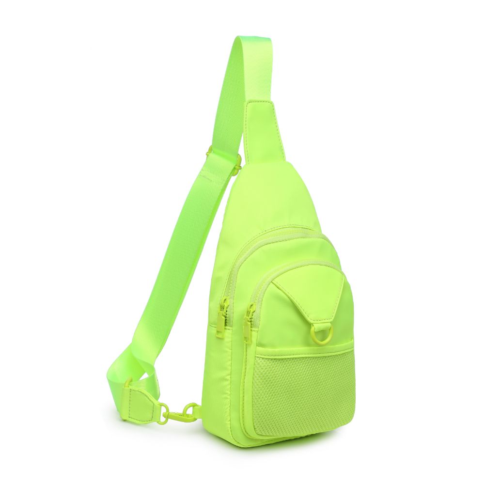 Woman wearing Neon Yellow Urban Expressions Walker - Nylon Sling Backpack 840611110688 View 6 | Neon Yellow