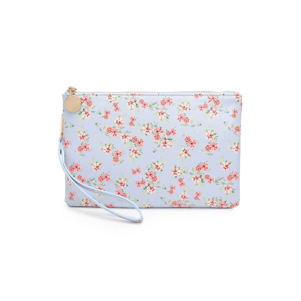 Product Image of Urban Expressions Joan Floral Wristlet 840611181145 View 5 | Powder Blue