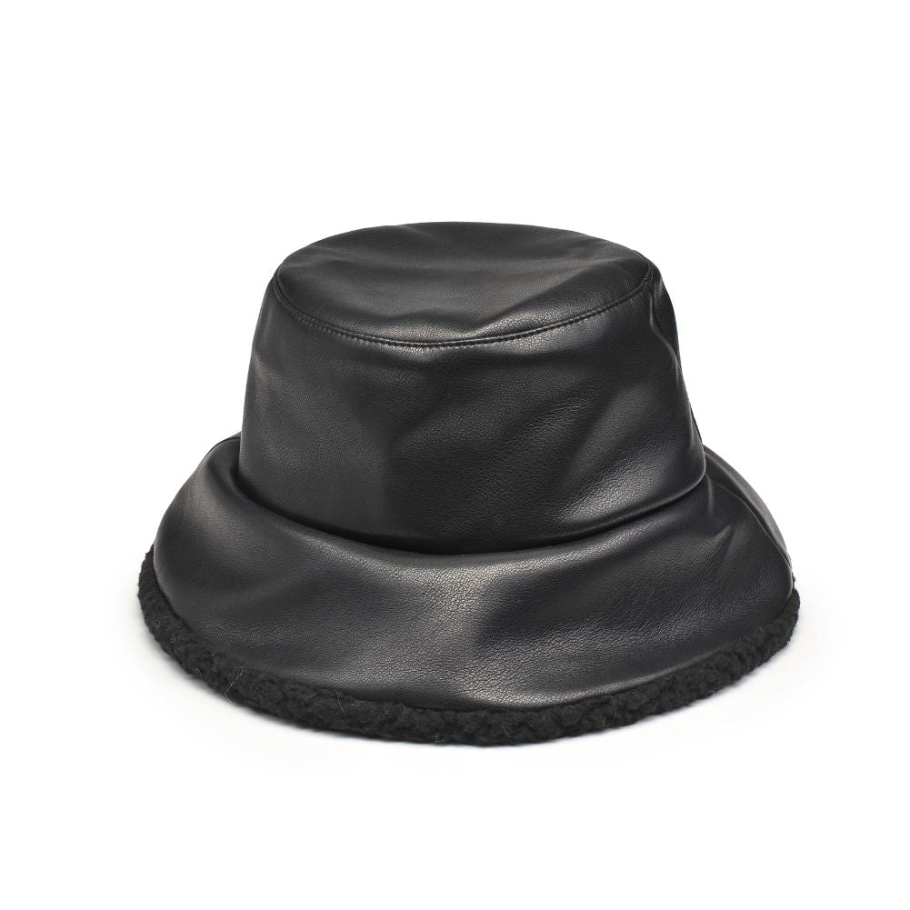 Product Image of Urban Expressions Shearling Trim Bucket Hat Bucket Hat 818209014687 View 5 | Black