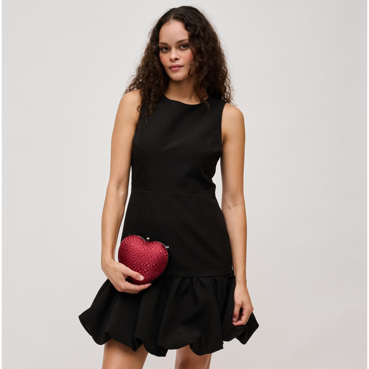 Woman wearing Burgundy Urban Expressions Amara Evening Bag 840611133427 View 4 | Burgundy
