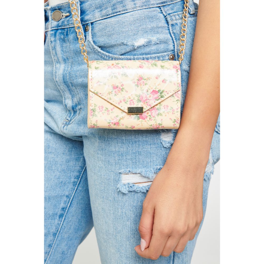 Woman wearing Beige Urban Expressions Jasmine - Floral Mini Bag 840611181220 View 2 | Beige