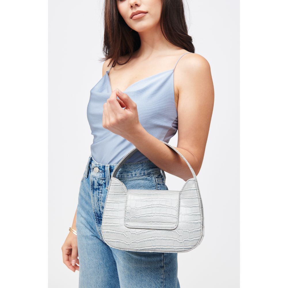 Woman wearing Oatmeal Urban Expressions Esther Shoulder Bag 840611182487 View 4 | Oatmeal