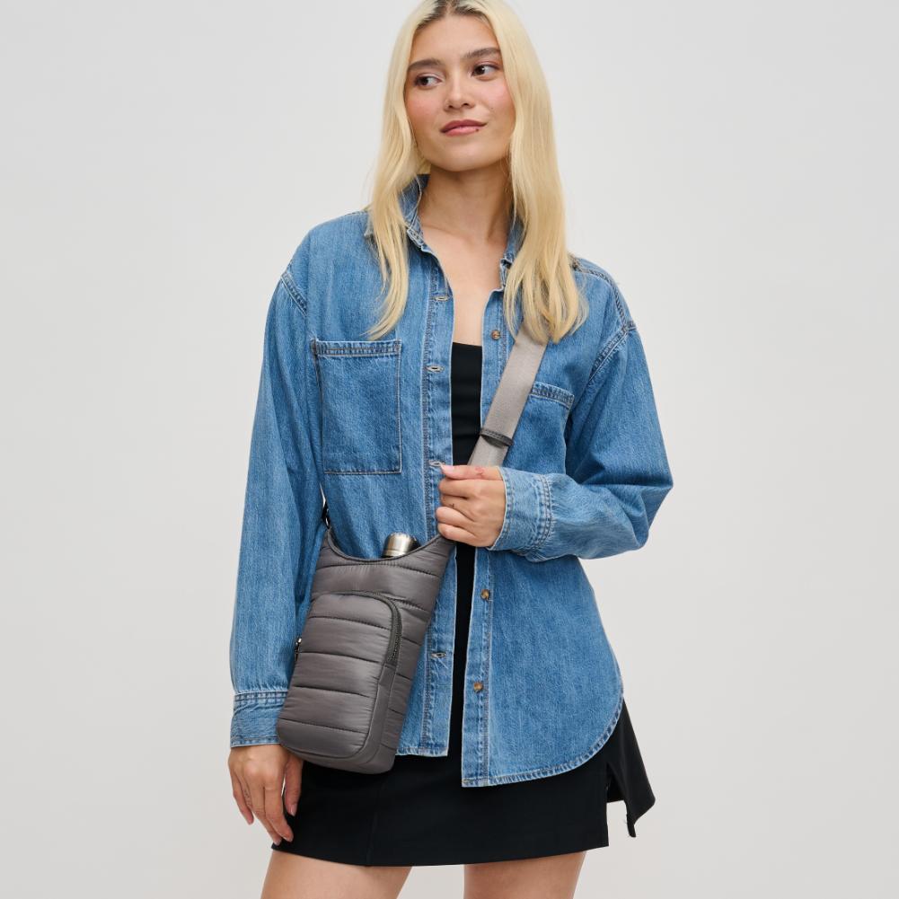 Woman wearing Carbon Urban Expressions Jace Crossbody 840611193544 View 1 | Carbon