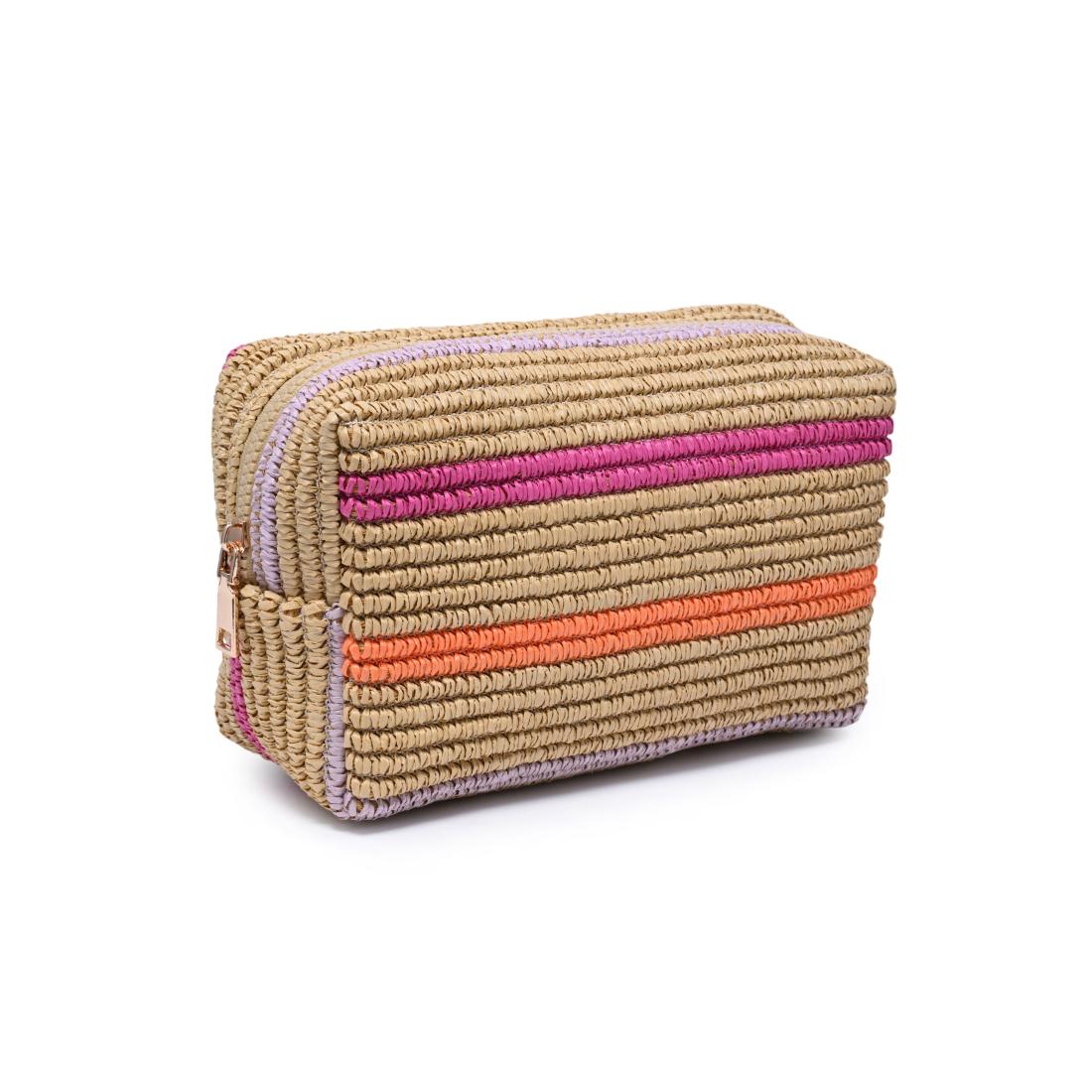 Urban Essentials Cabana Club Cosmetic & Travel Organizer Pouch 840504217623 View 2 | Pink Orange