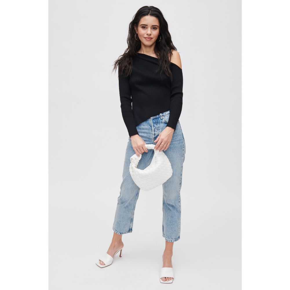 Woman wearing White Urban Expressions Tracy - Woven Clutch 840611107794 View 3 | White