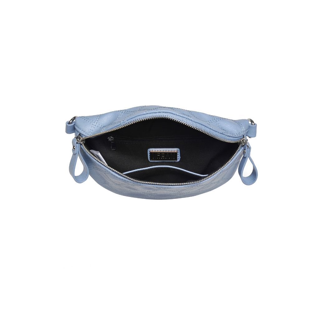 Woman wearing Denim Urban Expressions Lachlan - Quilted Belt Bag 840611113023 View 9 | Denim