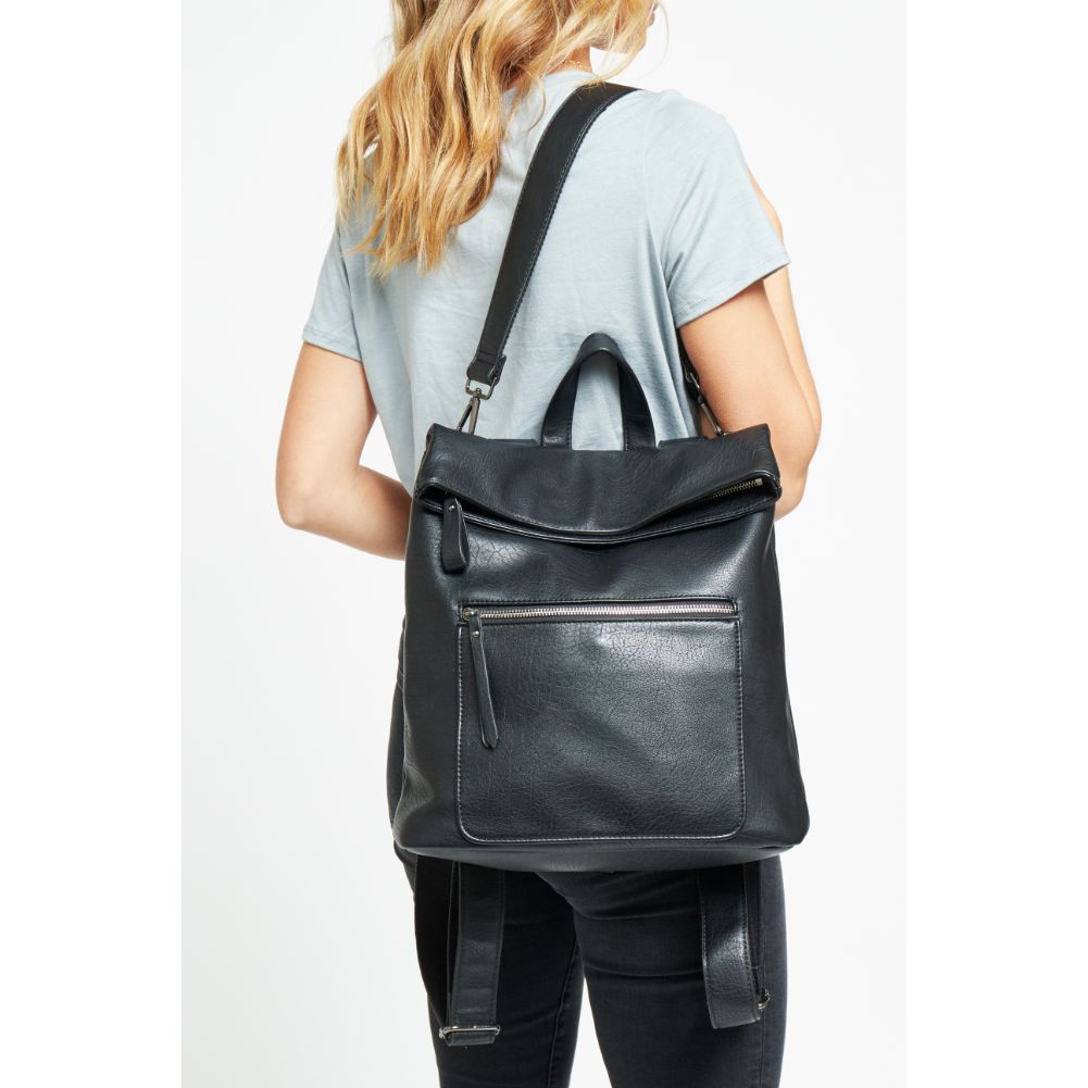 Woman wearing Black Urban Expressions Lennon Backpack 840611134806 View 4 | Black