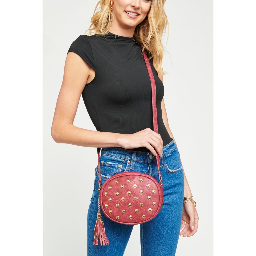 Woman wearing Wine Urban Expressions Delta Crossbody NA-840611133328 View 1 | Wine
