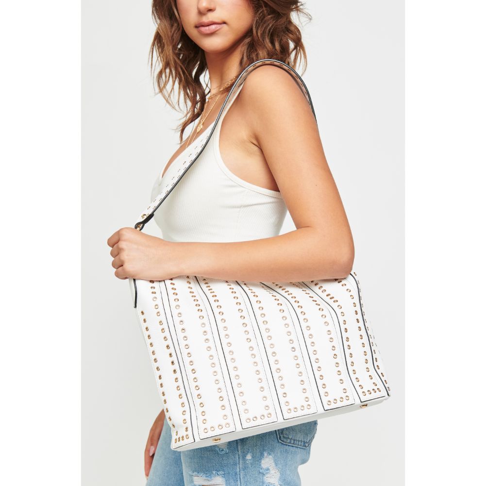 Woman wearing White Urban Expressions Nicola Hobo NA-840611126375 View 4 | White
