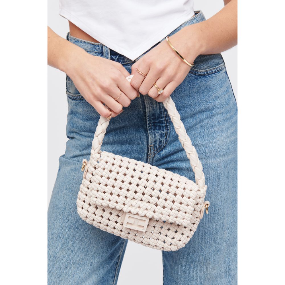 Woman wearing Cream Urban Expressions Imelda Baguette 818209015318 View 4 | Cream