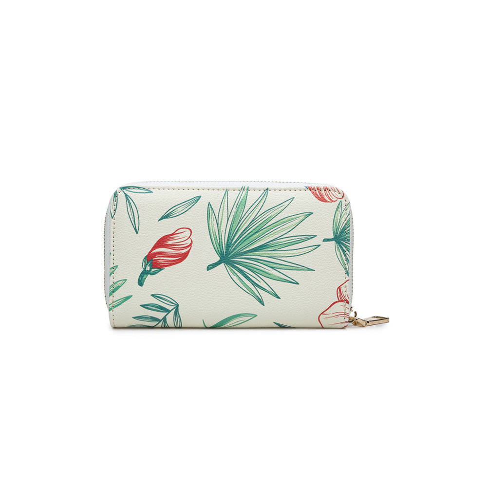Woman wearing Ivory Multi Urban Expressions Hula Wallet 840611145277 View 5 | Ivory Multi