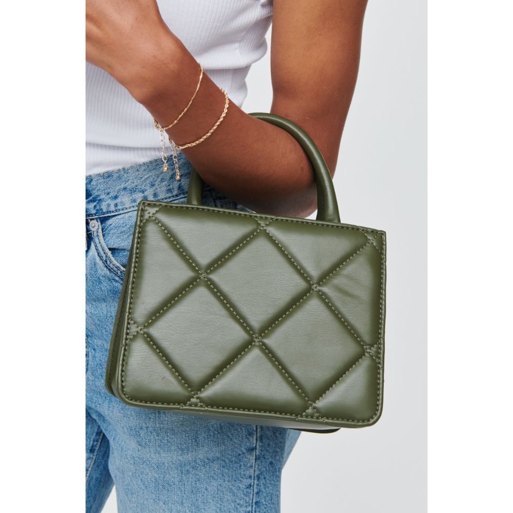 Woman wearing Olive Urban Expressions Zoey Crossbody 840611104465 View 4 | Olive