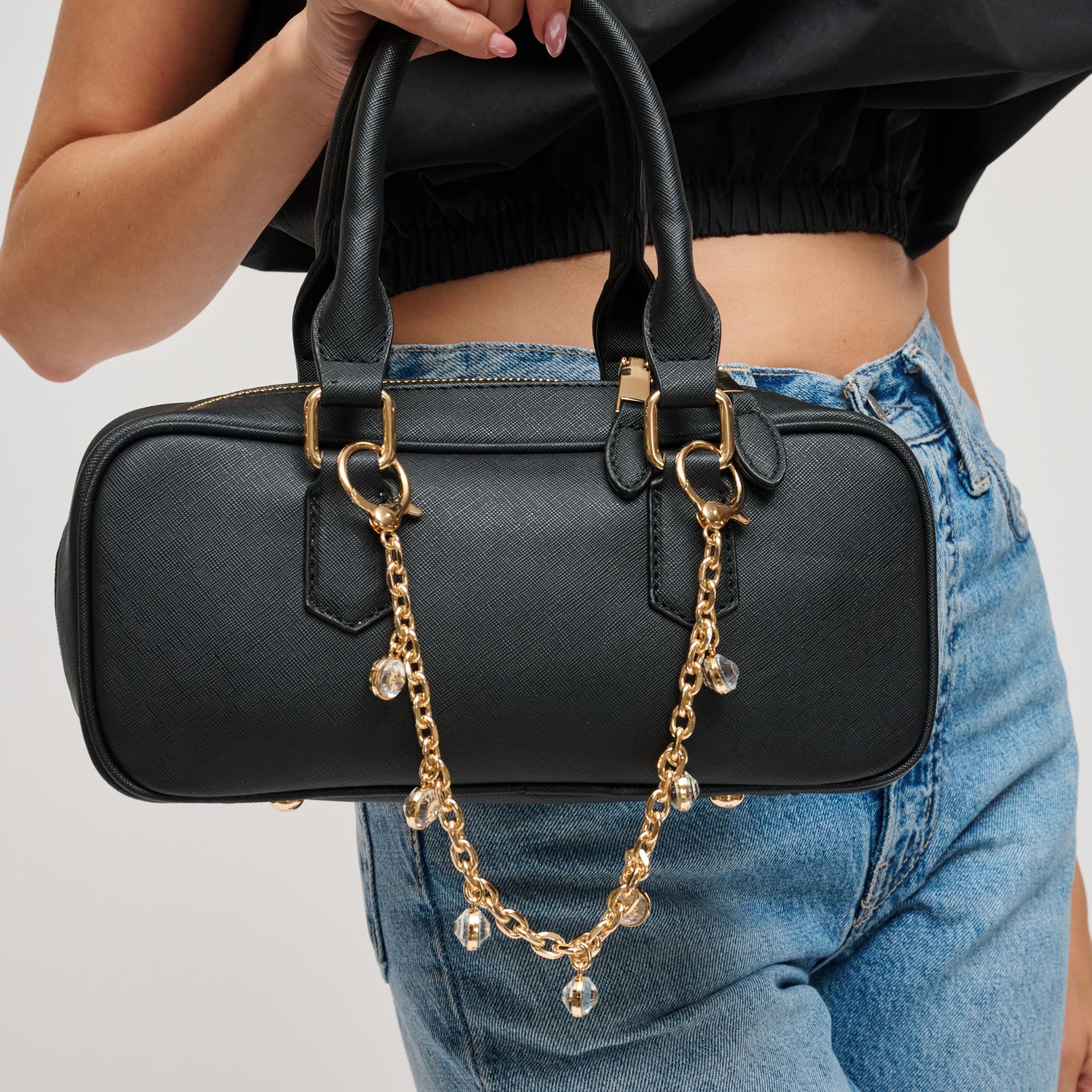 Woman wearing Gold Urban Expressions Cosmo Hanging Charm 840504201004 View 1 | Gold