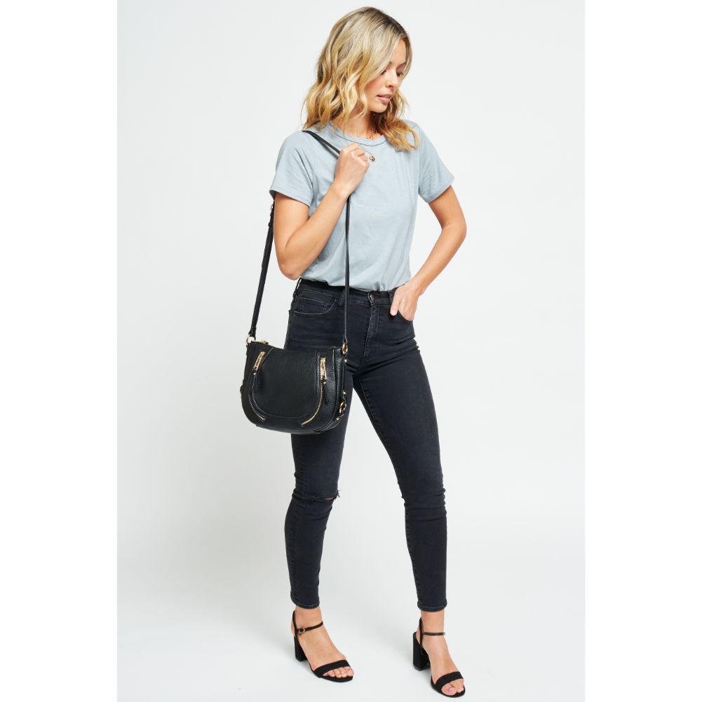 Woman wearing Black Urban Expressions Sadie Crossbody 840611177124 View 4 | Black