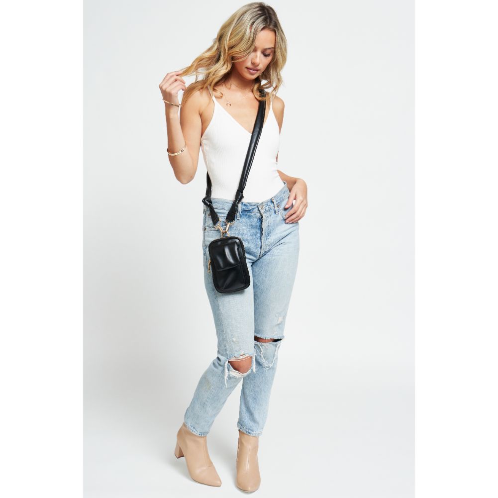 Woman wearing Black Urban Expressions Autumn Cell Phone Crossbody 840611181565 View 2 | Black