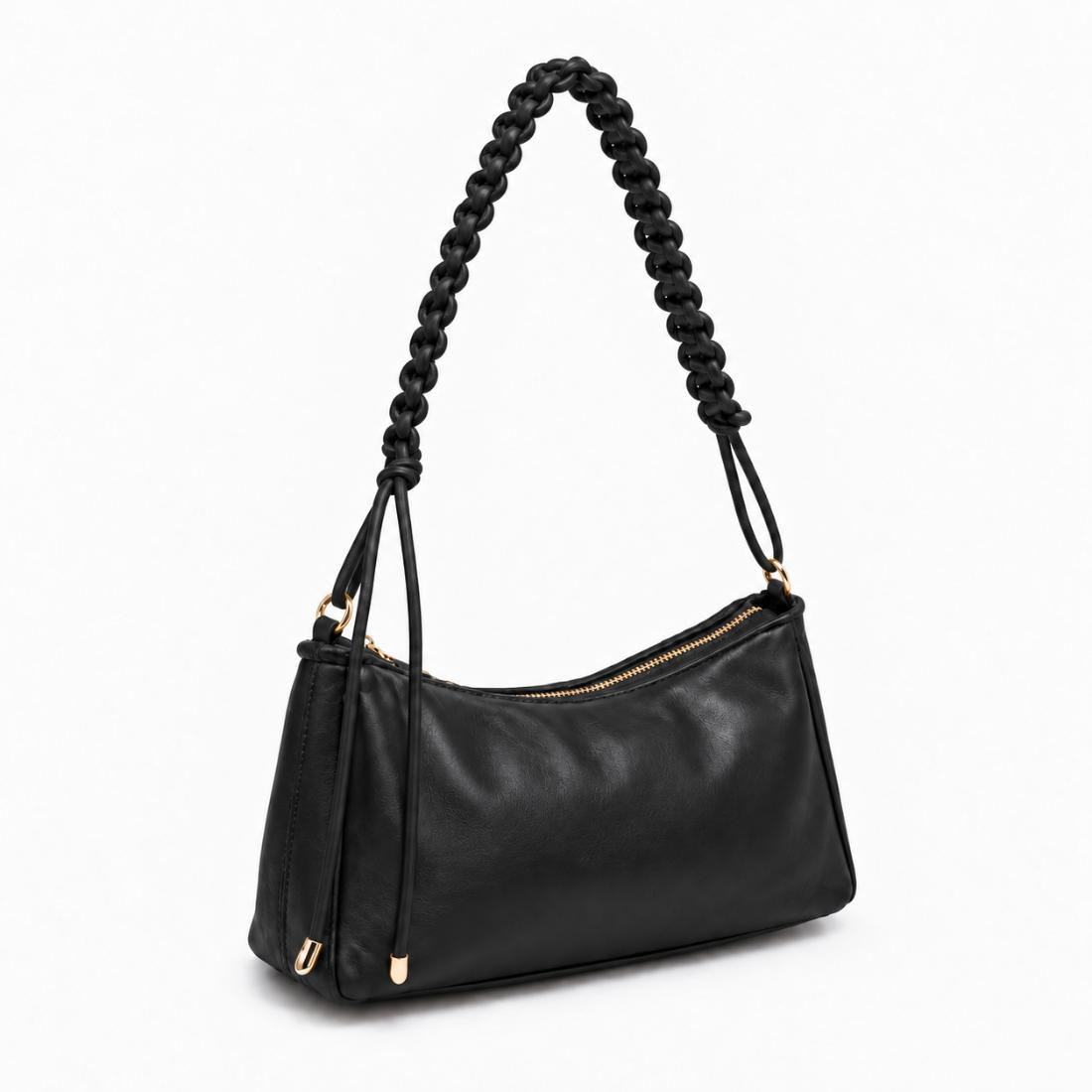 Urban Expressions Braided Luxe Shoulder Bag 840504216367 View 1 | Black
