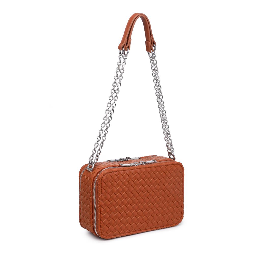 Woman wearing Tan Urban Expressions Elle Crossbody 840611124470 View 6 | Tan