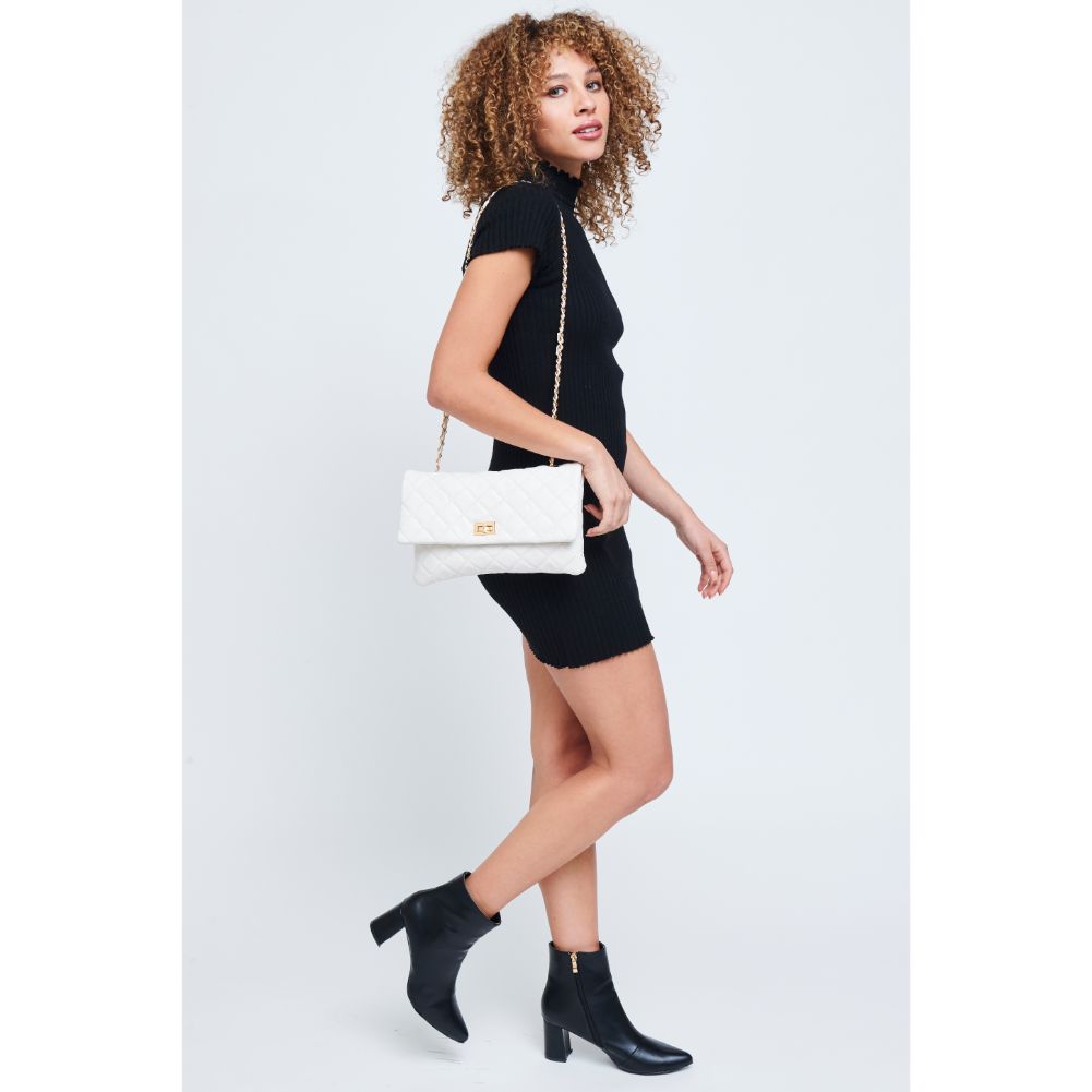 Woman wearing White Urban Expressions Isabella Crossbody 840611180049 View 3 | White