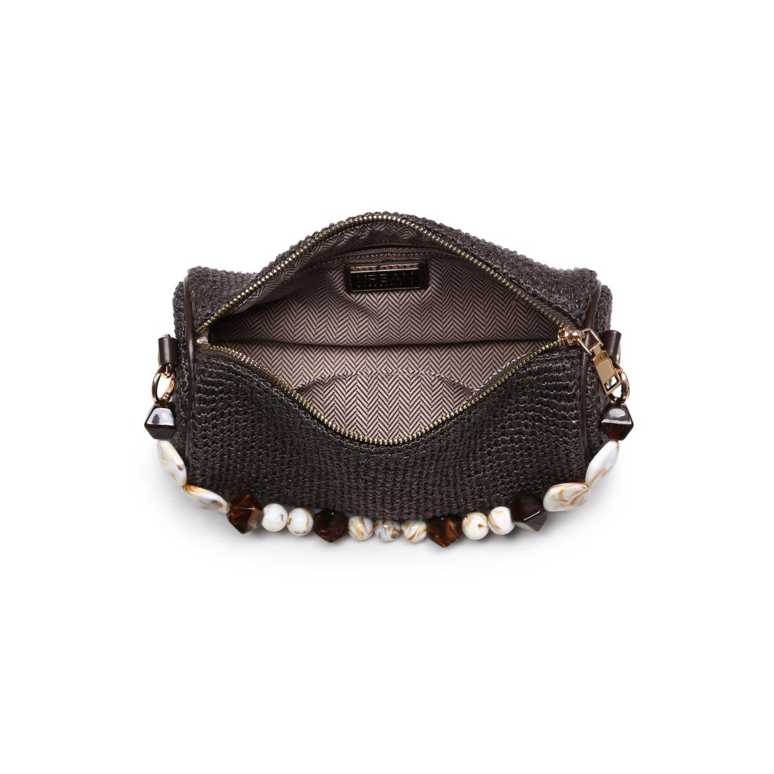 Woman wearing Chocolate Urban Expressions Rachel - Straw Clutch 840504206221 View 9 | Chocolate
