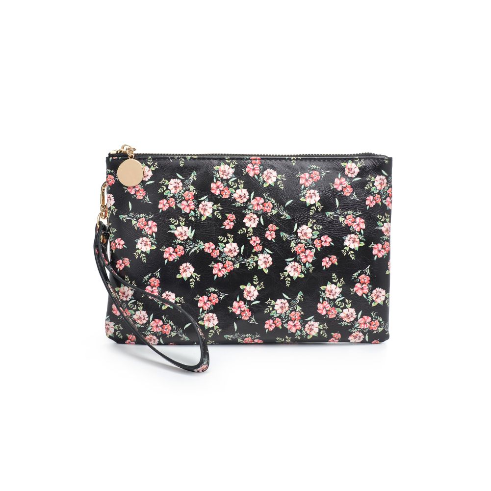 Product Image of Urban Expressions Joan Floral Wristlet 840611181121 View 5 | Black