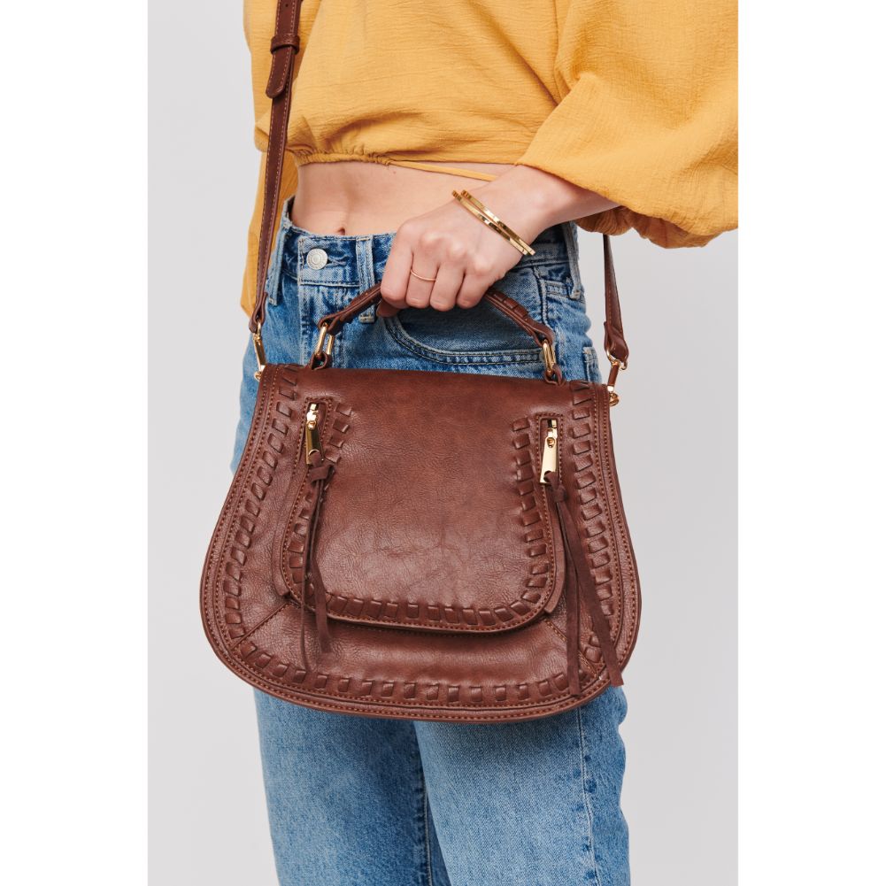 Woman wearing Brown Urban Expressions Khloe Crossbody 840611185983 View 4 | Brown