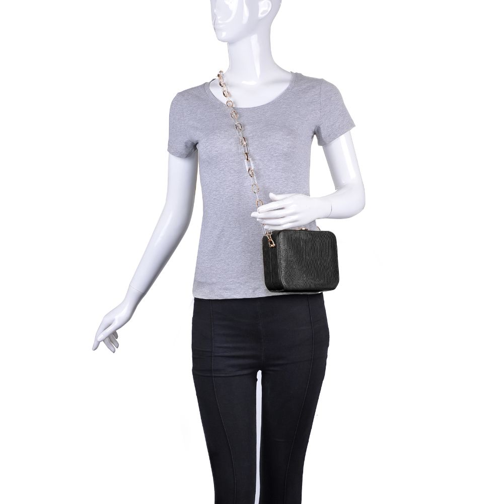Product Image of Urban Expressions Gwen Lizard Evening Bag 840611173959 View 4 | Black