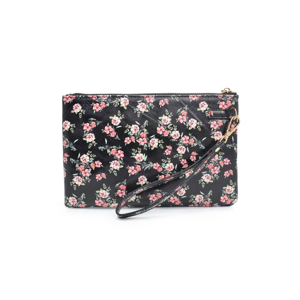 Product Image of Urban Expressions Joan Floral Wristlet 840611181121 View 7 | Black