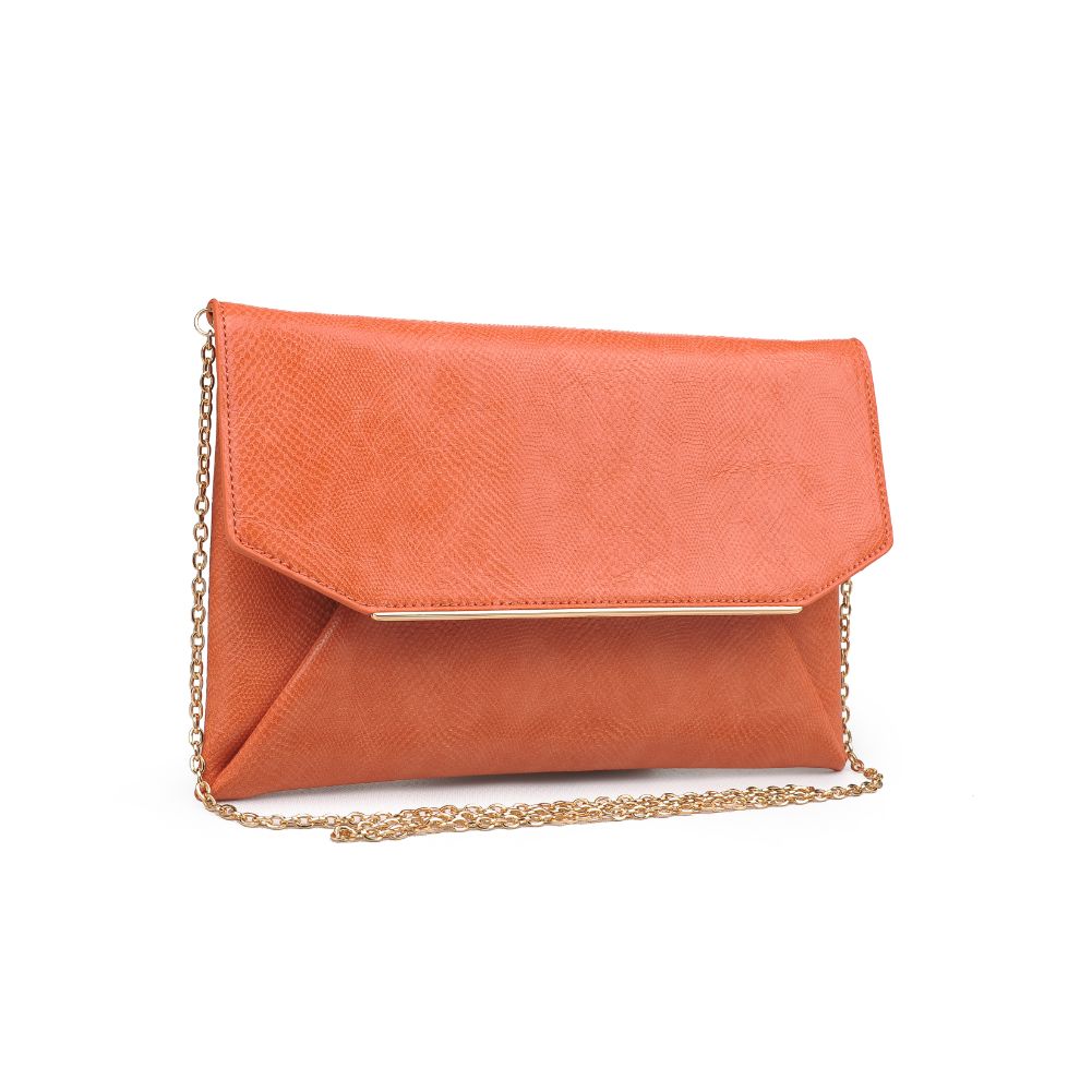Product Image of Urban Expressions Lena Lizard Clutch 840611169358 View 2 | Persimmon