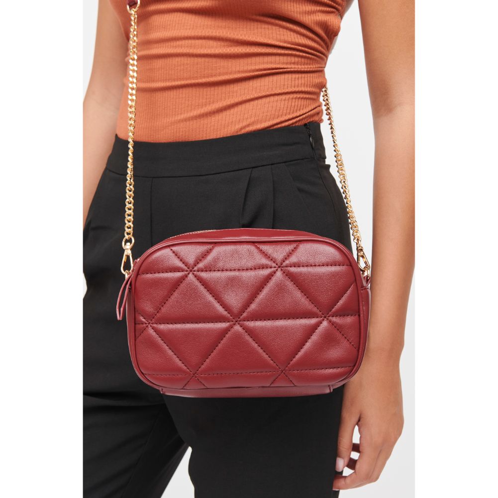 Woman wearing Merlot Urban Expressions Petra Crossbody 840611184603 View 2 | Merlot