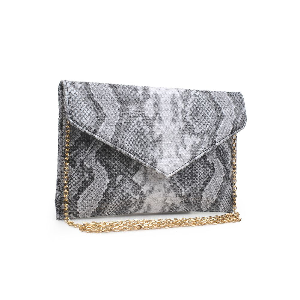 Product Image of Urban Expressions Mallory Clutch 840611173249 View 2 | Black White Snake