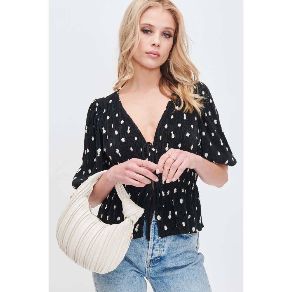 Woman wearing Natural Urban Expressions Fawna  - Pleated Crossbody 840611106438 View 1 | Natural