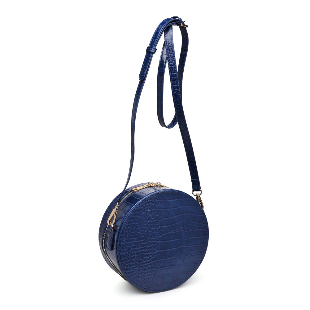 Woman wearing Navy Urban Expressions Sawyer Crossbody NA-840611152459 View 6 | Navy