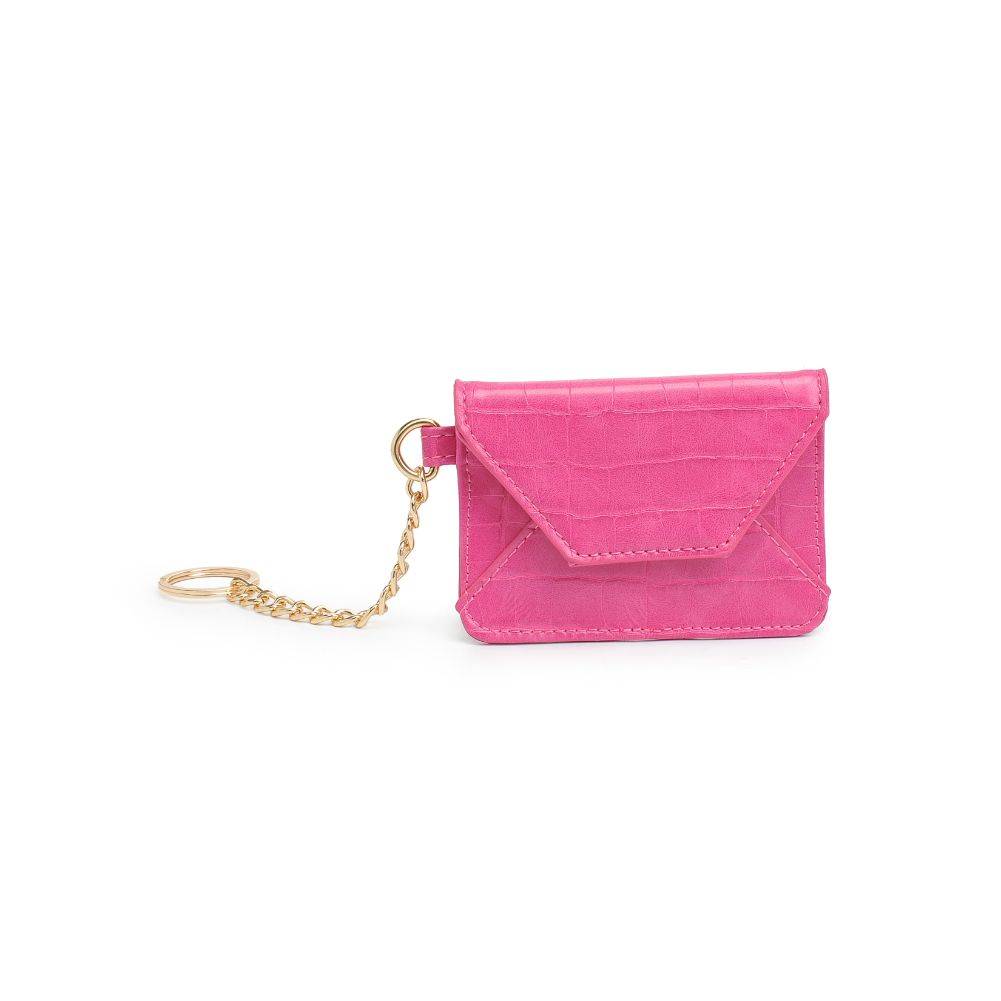 Woman wearing Hot Pink Urban Expressions Gia - Croco Card Holder 840611108487 View 5 | Hot Pink