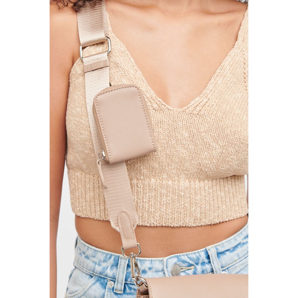 Woman wearing Nude Urban Expressions Fannie Crossbody 840611185419 View 4 | Nude