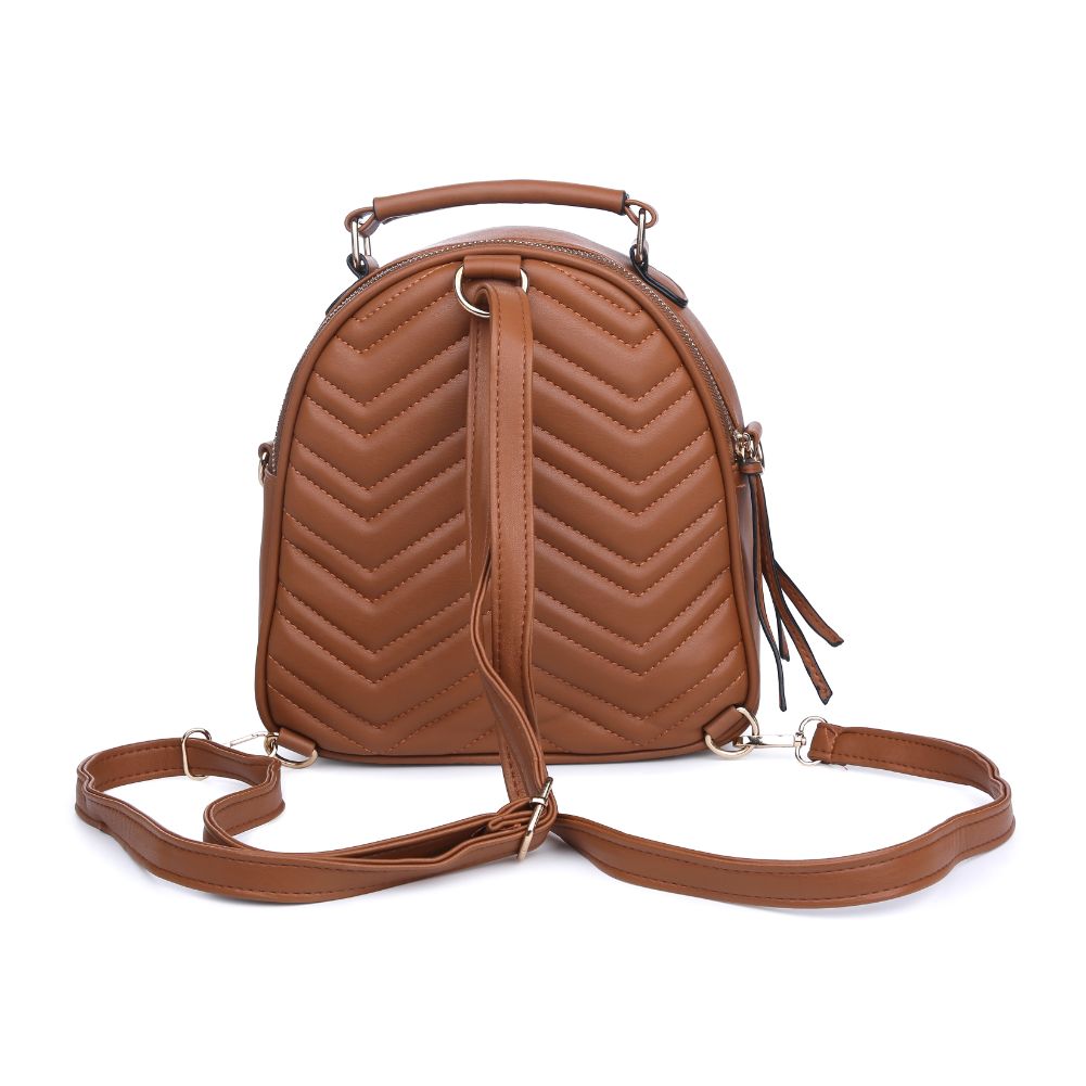 Product Image of Urban Expressions Constance V Stitch Double Zip Backpack 840611168634 View 3 | Tan