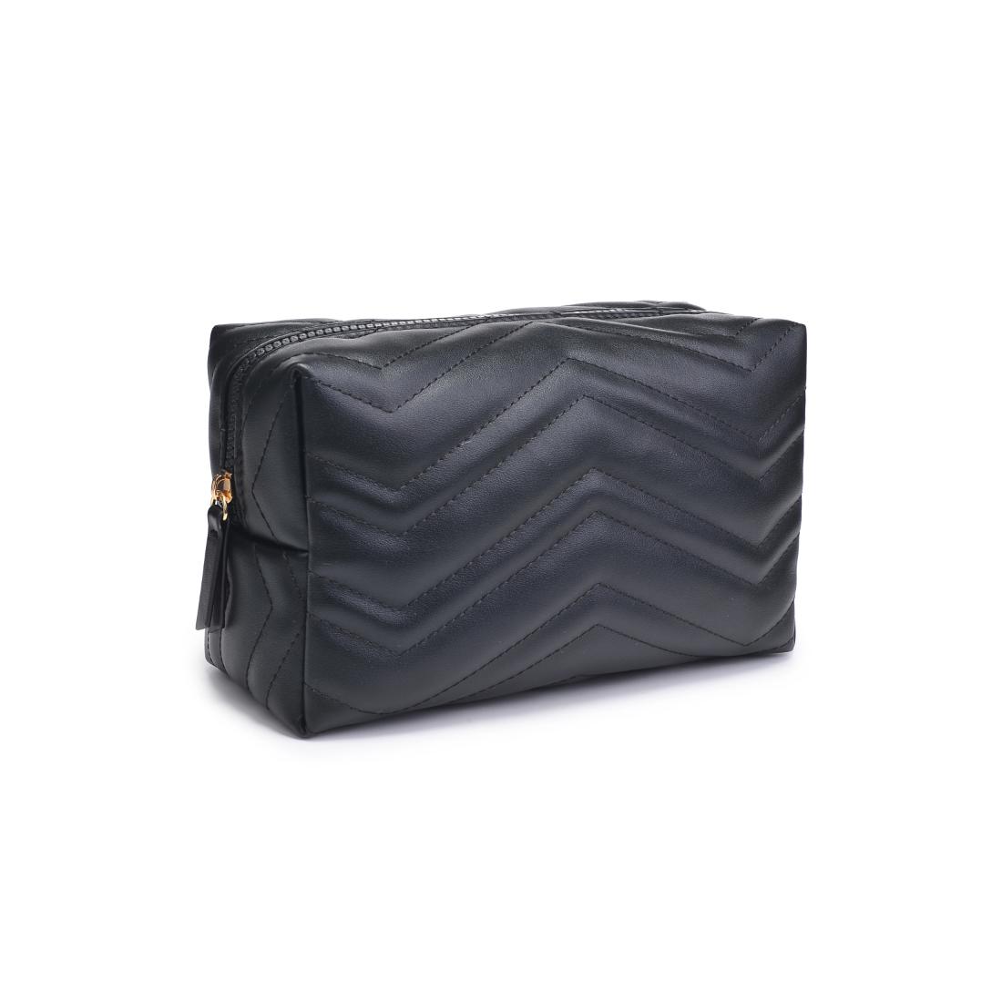 Urban Essentials Chic Stitch Cosmetic & Travel Organizer Pouch 840611197160 View 6 | Black