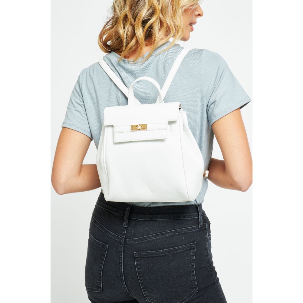Woman wearing White Urban Expressions Turner Backpack 840611177056 View 1 | White