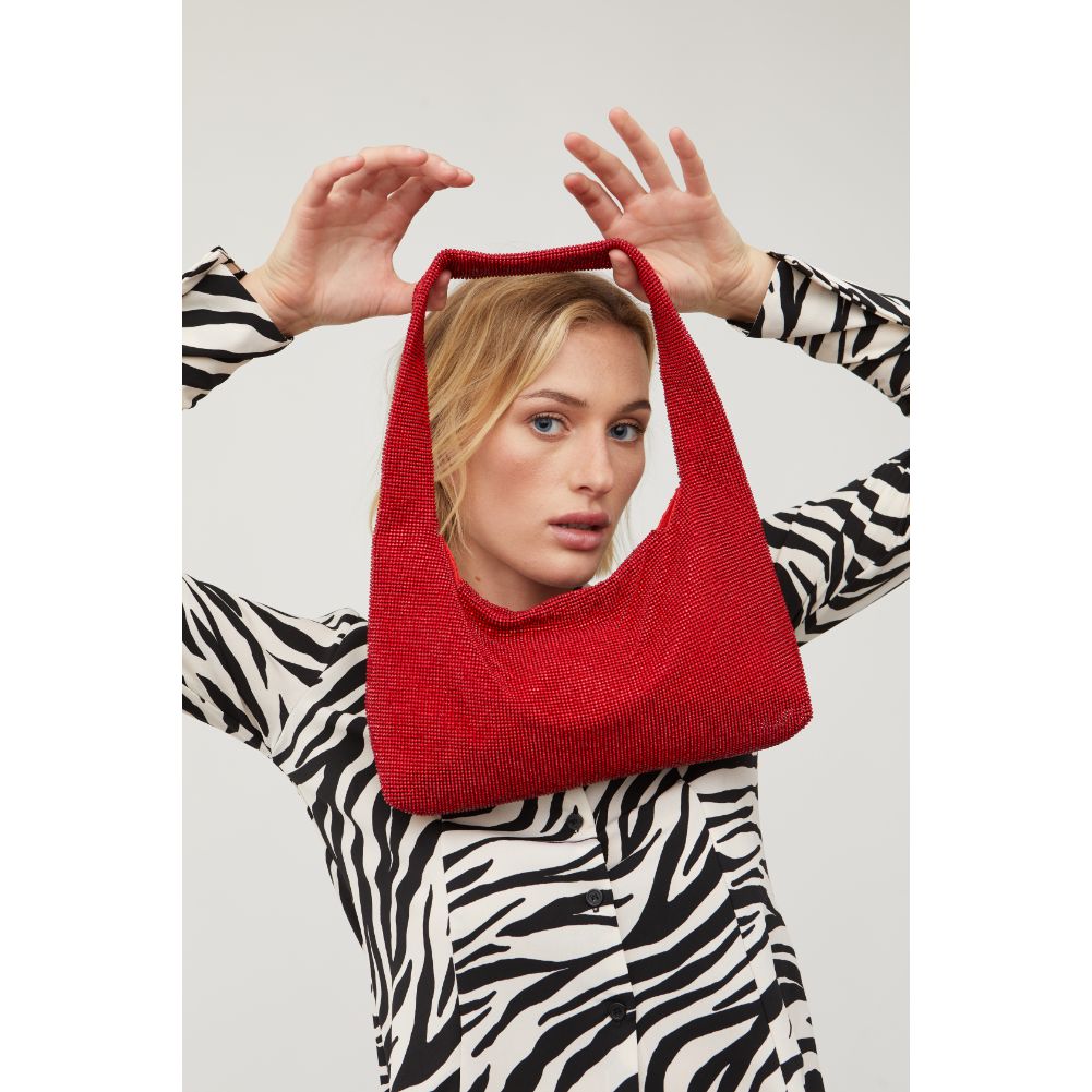 Woman wearing Red Urban Expressions Soraka Evening Bag 840611127990 View 1 | Red